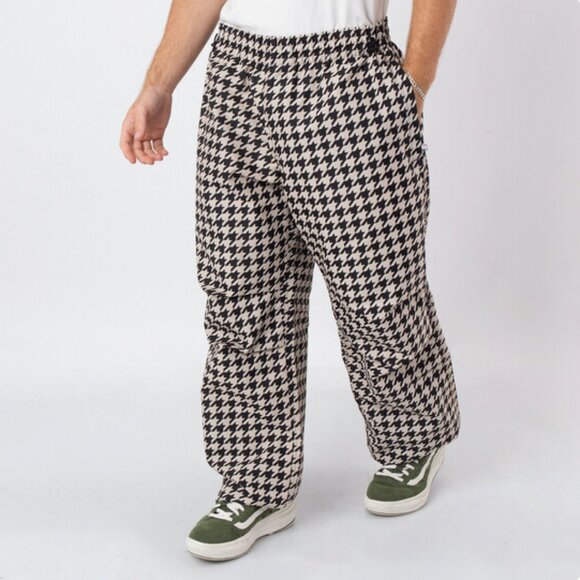 Burberry Mens Houndstooth Pants Workwear Elasticated Waist Loose Size Large NWT - Picture 2 of 14